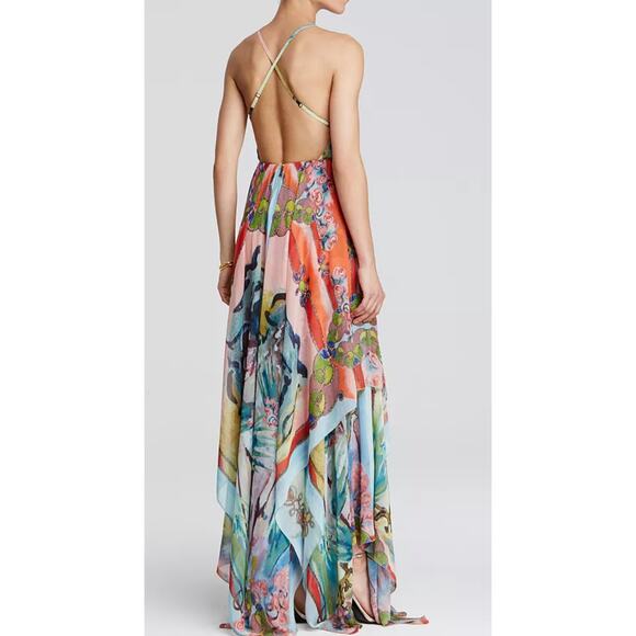 Alice and Olivia Orly Handkerchief  Watercolor Maxi Dress. Size 2. - Picture 4 of 4